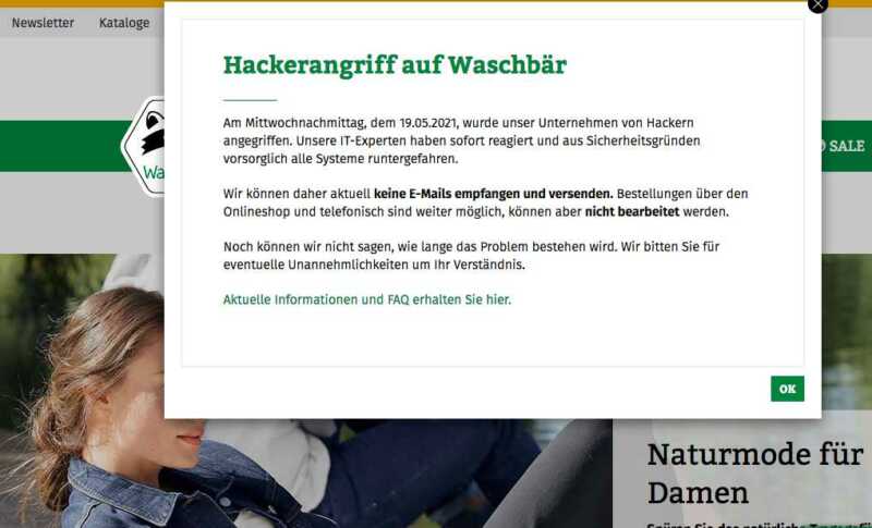 Hacker legen Lieferung von Waschbär lahm
